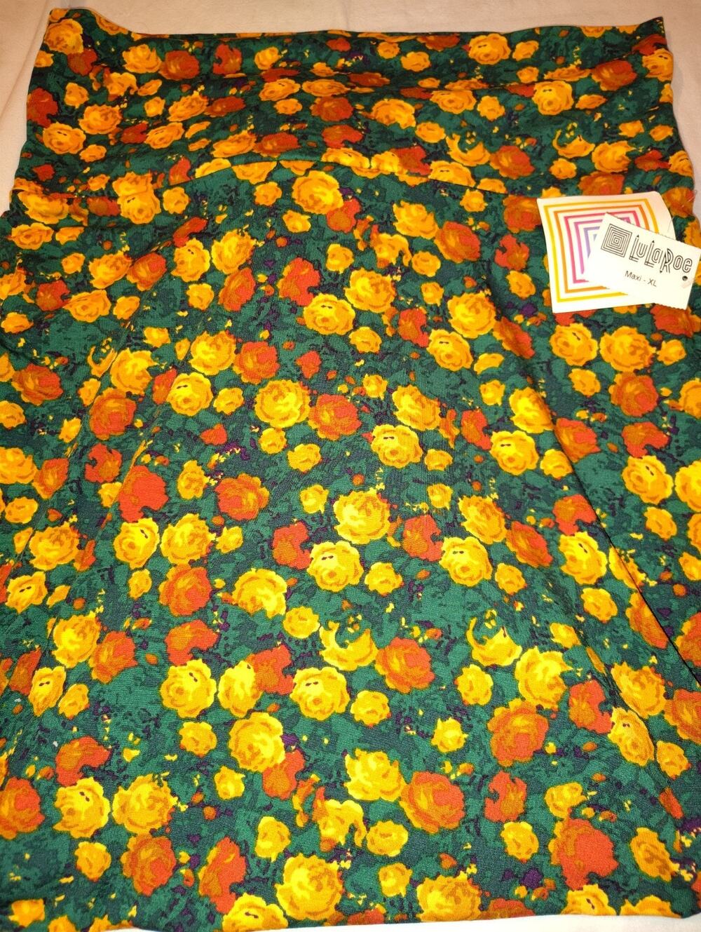 LuLaRoe Maxi Long Skirt NWT Size XL Xtra Large NEW Roses Red Yellow Flowers